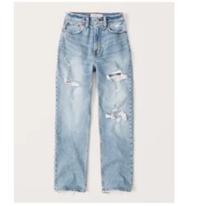Abercrombie Curve Love Ultra High Rise Ankle Straight Jeans